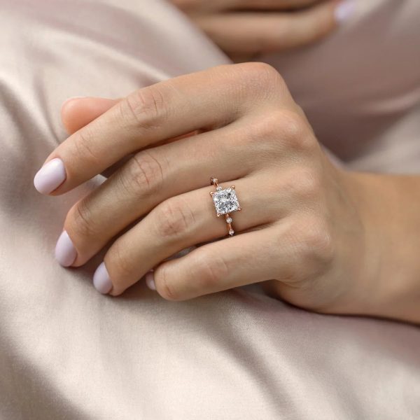 The Penelope Set With A 4 Carat Princess Moissanite Online Sale