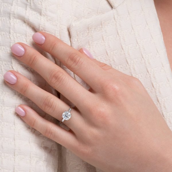 The Samantha Set With A 3.5 Carat Round Moissanite For Cheap